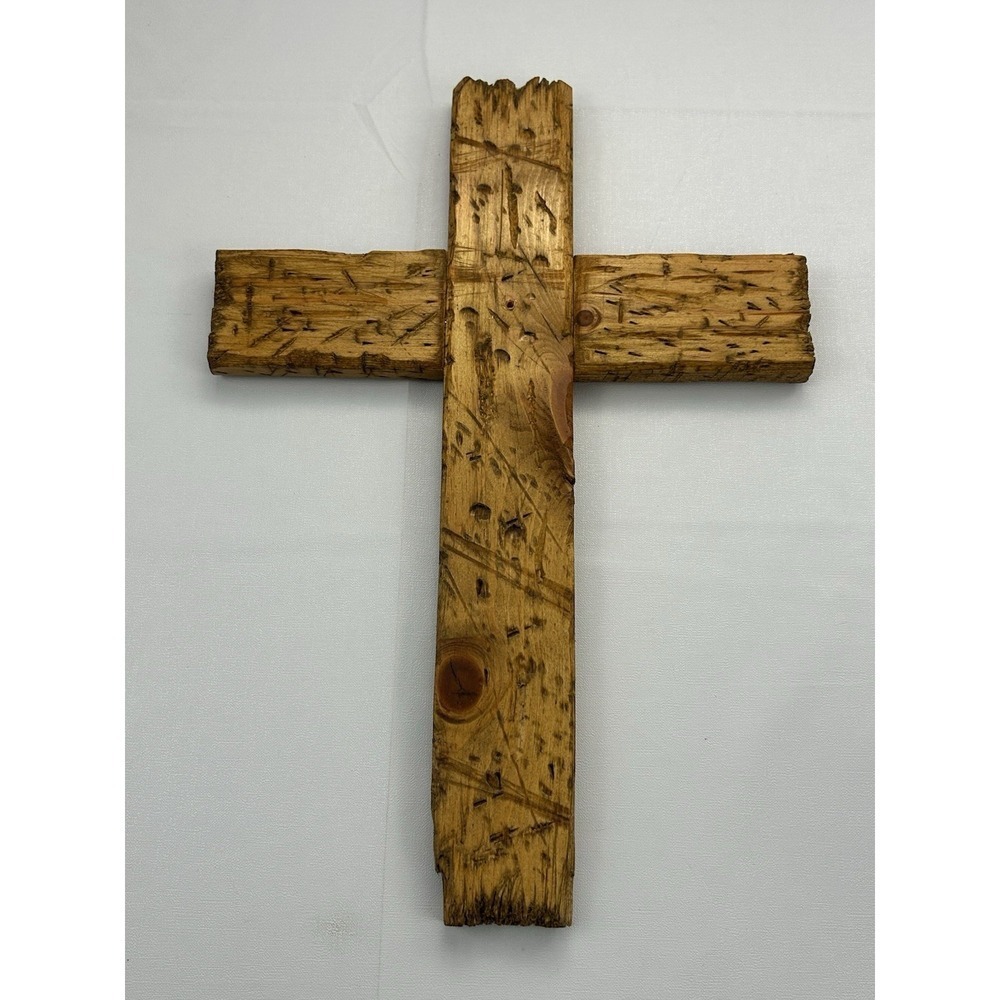 Handmade Rustic Wooden Wall Cross Reclaimed Wood Christian Folk Art Decor